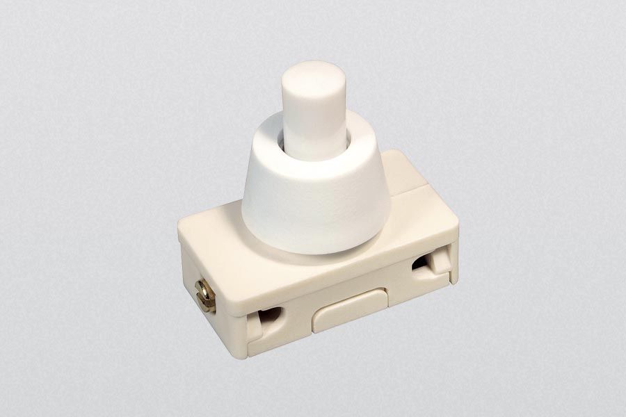 push button of very high quality, on-off-switch, 2(1) A, 250 V, 1-pole 