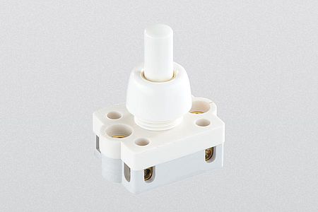 push button serial switch, 2 A, 250 V-AC, 1-pole,  8 mm or 12 mm thread length, serial connection:0/1/1+2/2/0