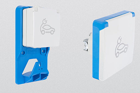 Car charging socket surface-mounted and flush-mounted