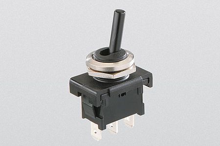 toggle switch, change-over switch, 6(4) A, 250 V-AC, 1-pole, solder terminals
