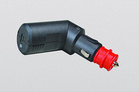 Winkelbarer USB-C Ladestecker PD/QC 60 Watt, 12 - 24 V DC, unterstützt die Schnellladeverfahren Power Delivery, Quick Charge, PPS