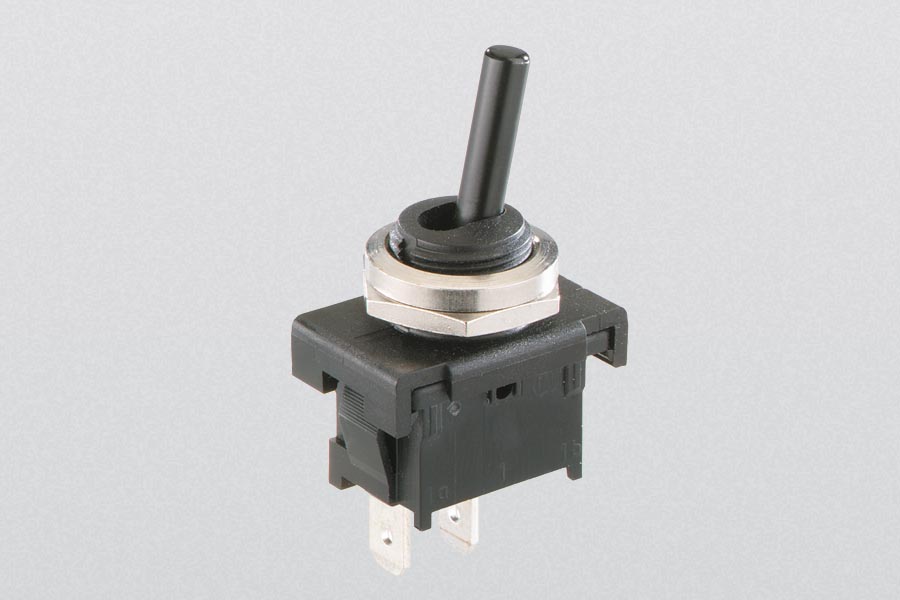 toggle switch, on-off-switch, 6(4) A, 250 V-AC, 1-pole, solder terminals