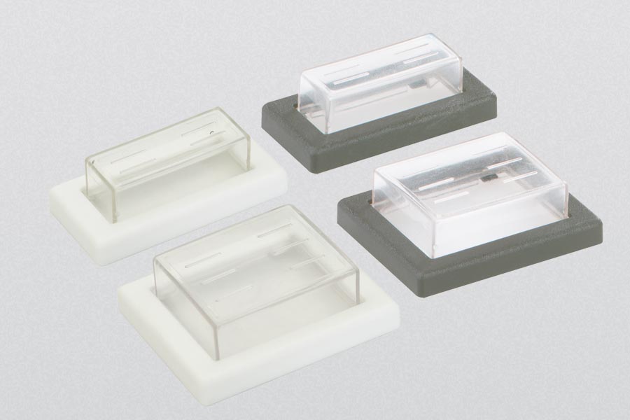 cover + frame PVC, for 1-pole and for 2-pole rocker switches with cut-out 11x30 + 22x30 mm