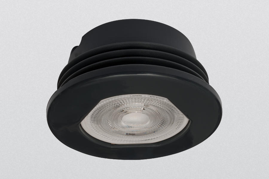 Silikon-Einbaustrahlergehäuse MAXI flach, für LED-Module, Serie 1000, anthrazit ähnlich RAL 7016